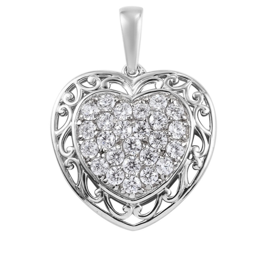 Heart Platinum Bond Heart Pendant